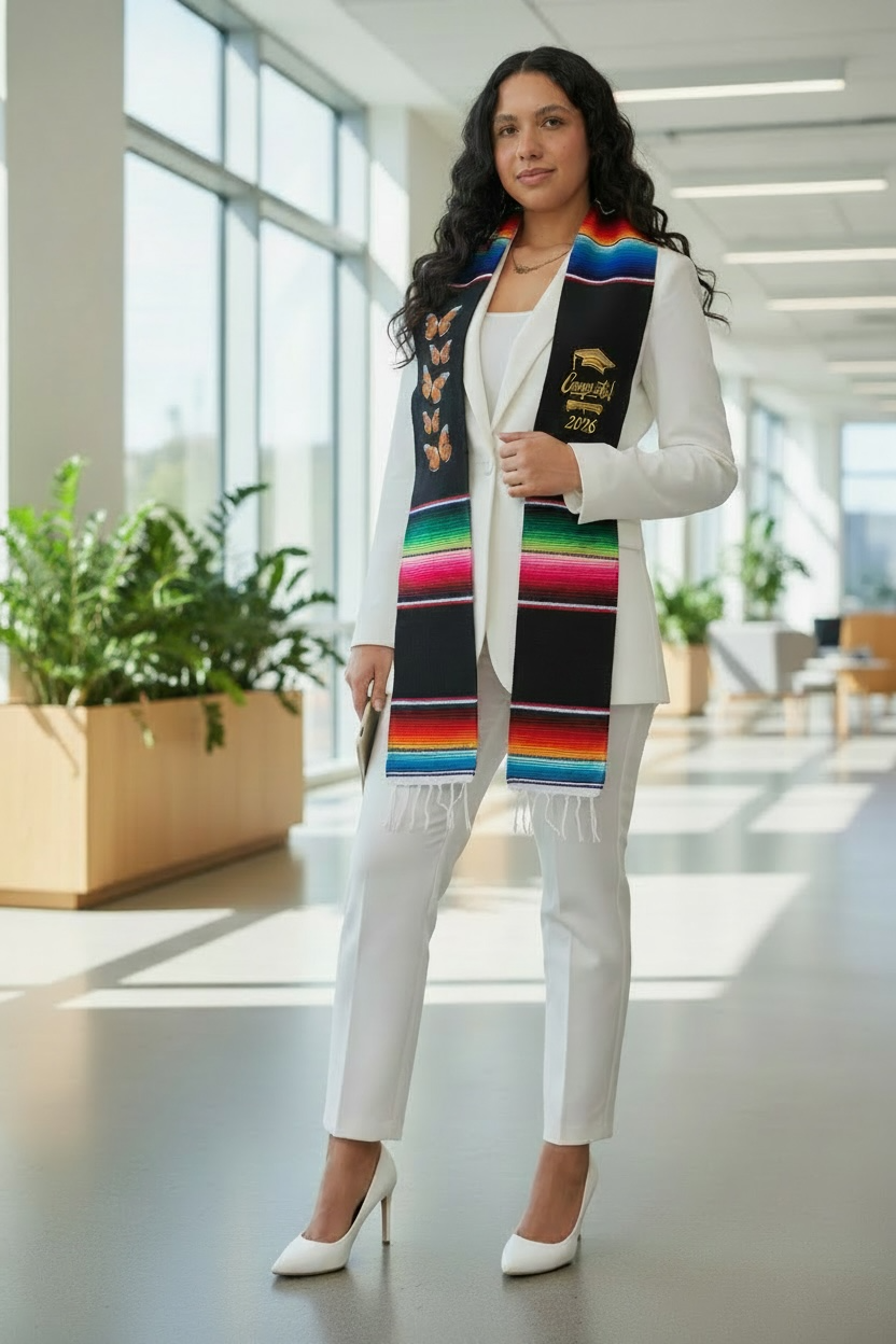 Butterfly Serape Graduation Sash
